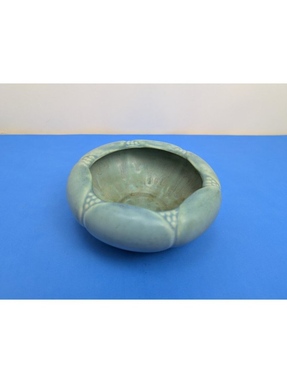 Rookwood Pottery Matte Blue Lobed Form #2027 Bowl 1934 Arts & Crafts Deco